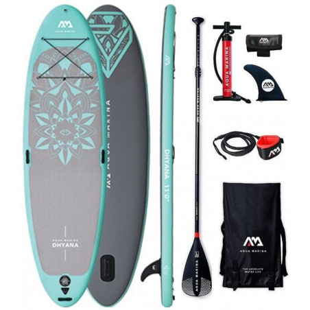 SUP Aquamarina Dhyana 11.0 für Yoga - aufblasbares Stand Up Paddle - Set mit Paddel