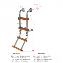 Edelstahl Leiter mit Holzstufen, kleine Ausführung