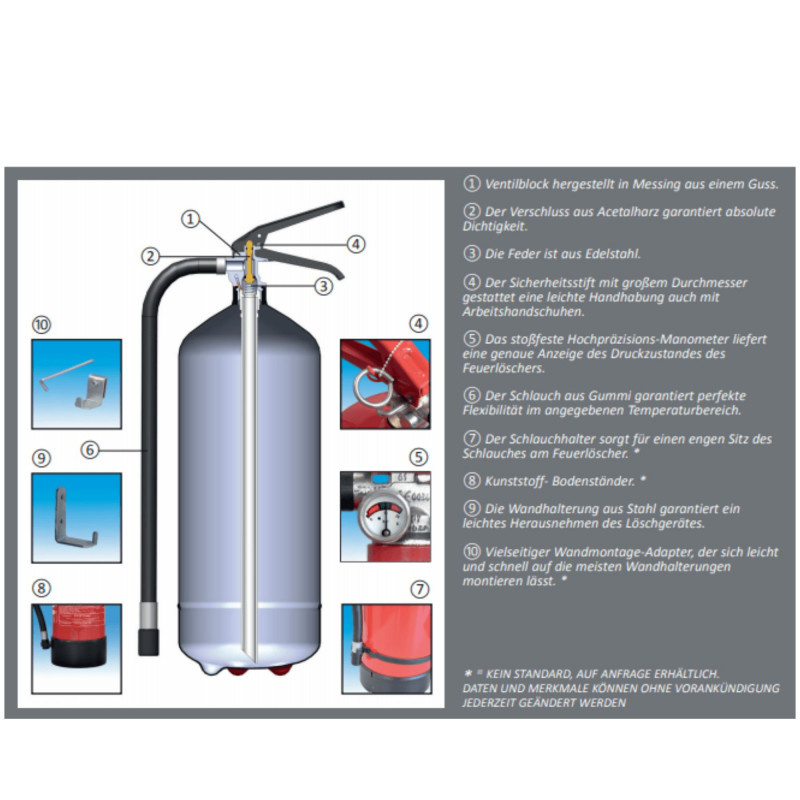 ABC Pulver-Feuerlöscher ohne Manometer 1 kg