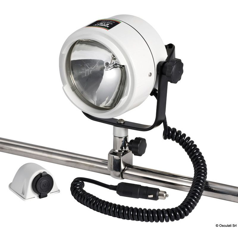 LED-Suchscheinwerfer Night Eye mit Befestigung am Bug- oder