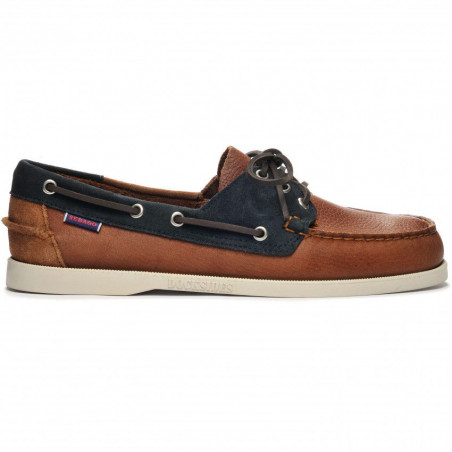 Portland Three Eyes Lea Bootsschuh marineblau cognac SEBAGO