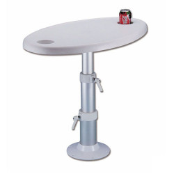  Ovaler Tisch aus ABS mit Teleskopstütze