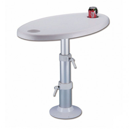  Ovaler Tisch aus ABS mit Teleskopstütze