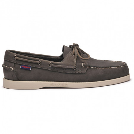 Docksides Portland Sebago dunkelgrau Bootsschuhe Herren Glattleder