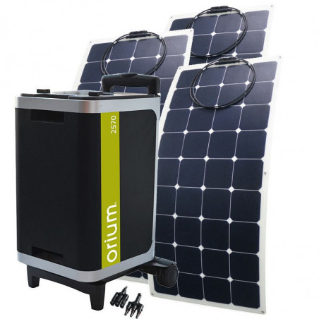 Tragbare Energiestation IZYWATT 2570 + 3 halbstarre Solarmodule 120W - ORIUM