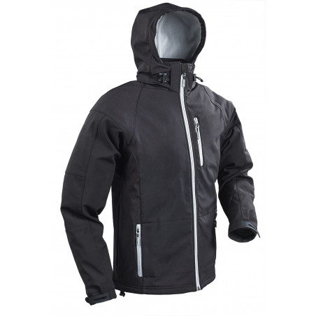 Softshelljacke mit Kapuze schwarz Plastimo