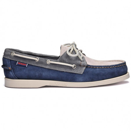 Chaussure bateau docksides portland jib bleu/gris - sebago