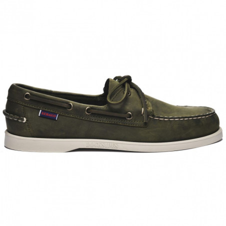 Docksides portland crazy horse green military - sebago