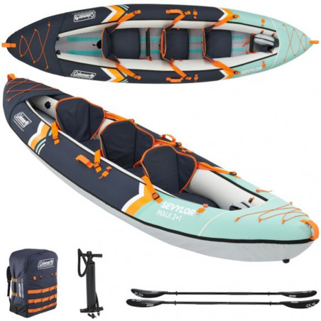 Aufblasbares Kajak sevylor kit maui 2 Erwachsene 1 Kind mit 2 Paddeln und Pumpe