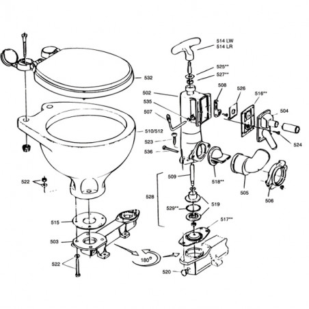 Kit de joints de réparation pour WC manuel - RM69