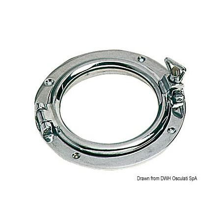 Bullauge Messing verchromt / Mit Feinem Ring